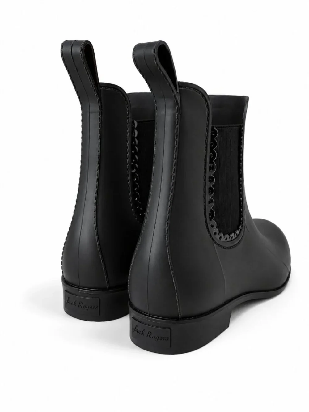Jack Rogers Sallie Black Chelsea Rain Boots Waterproof Ankle Boots Size 8